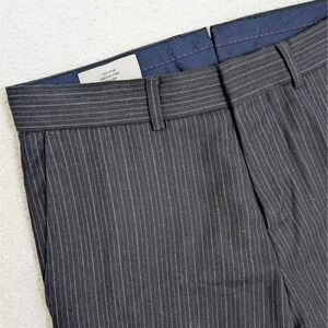 JACK SPADE New York Men's 30x30 Waist Black Wool Blend Striped Flat Front Pants